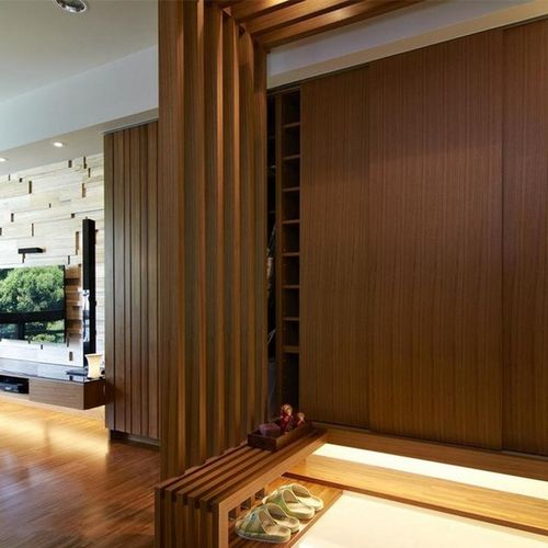 新中式木条隔断原木方实木屏风柱子隔断入户玄关木条装饰客厅隔断