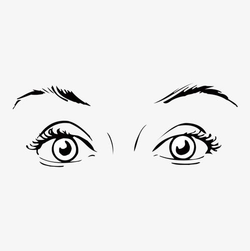 女子  眼眉  眼睛  手绘  人物  肖像  矢量  黑白