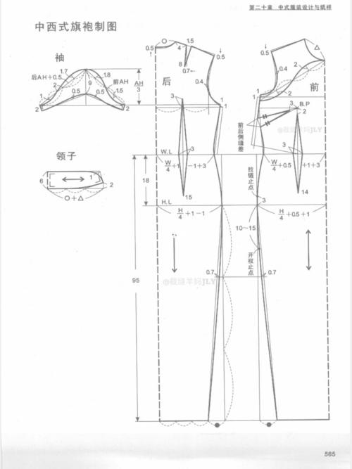 8415裁剪图|中西式旗袍·时尚罩衫·露背晚礼服_旗袍_晚礼服_时尚