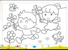 场景画,简笔画,线条画