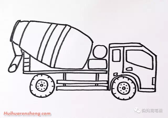 搅拌车简笔画