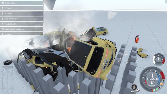 车祸模拟器:从高空跌落,撞击上百根水泥柱,suv直接报废!