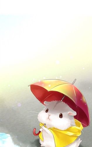 可爱小仓鼠手绘手机壁纸
