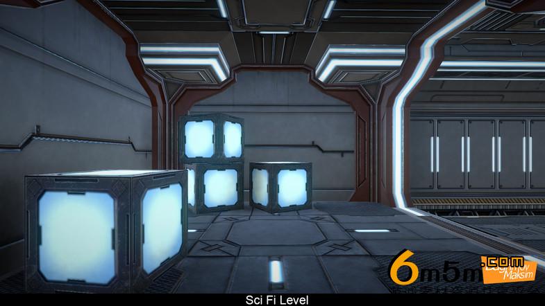 unity3d科幻空间站太空舱关卡游戏场景scifilevelv10