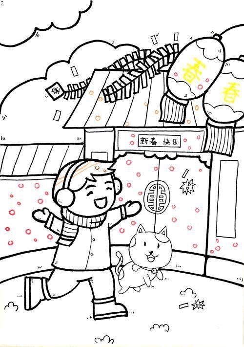 儿童画春节简笔画春节简笔画儿童