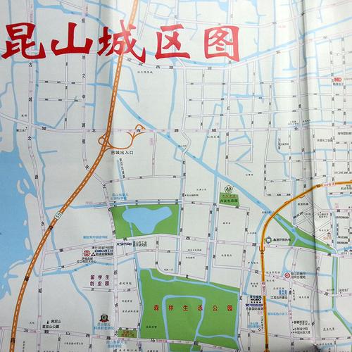 2018最新版苏州昆山市地图 昆山工商交通地图 昆山全市乡镇地图