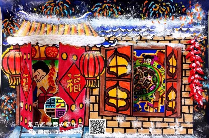 年画 过年 素材 春节 儿童画 2019