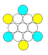 由9个圆圈组成的倒三角形图形,移动3个圆使它倒立(小学一年级数学)