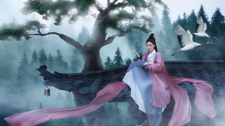 武侠风写真执一把长剑独行江湖