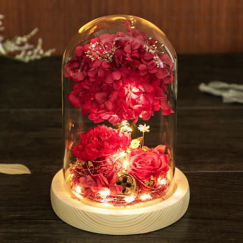 工匠时光永生花礼盒玻璃罩摆件情人节礼物送女友生日礼物抖音同款玫瑰