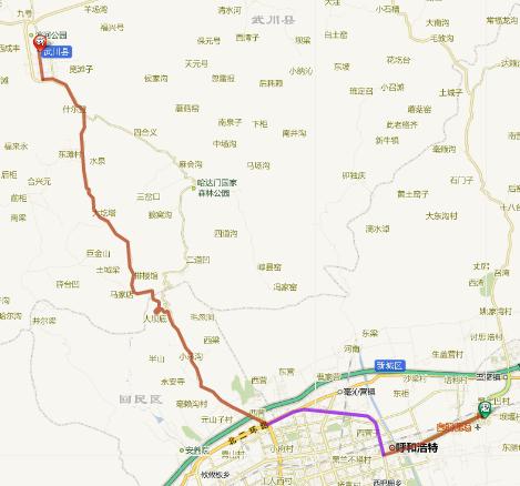 从呼和浩特机场怎么去武川县.