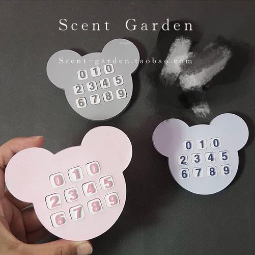 ins爆款原创定制车载手工电话号码牌汽车停靠牌可爱少女米奇包邮