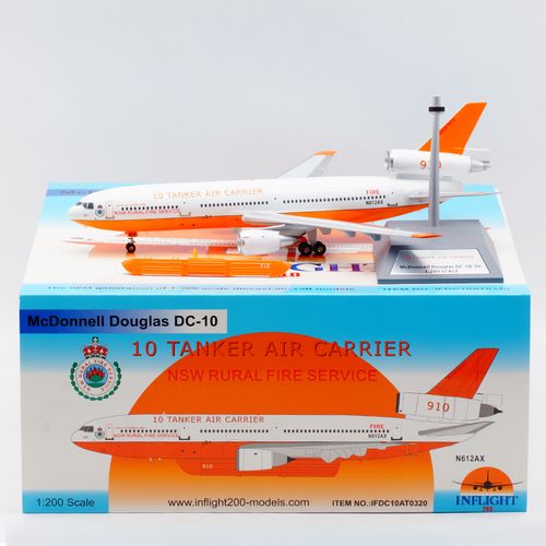 美国消防局麦道dc-10-30n612axinflight飞机模型合金