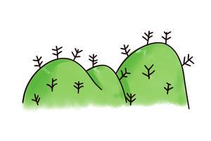 三座小山丘简笔画