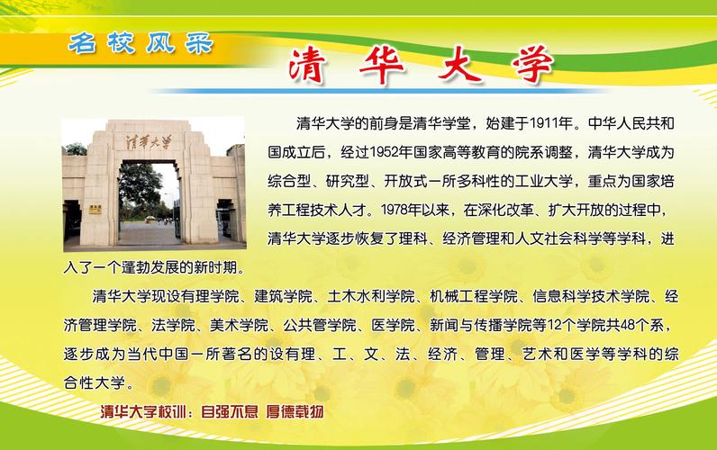 6951海报印制展板喷绘写真贴纸048名校清华大学写真