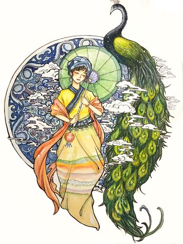 傣族姑娘|插画|创作习作|屠了涂涂 - 原创作品 - 站酷