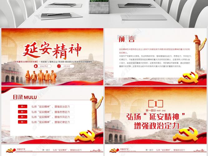 原创延安精神建党百年党史学习七一党员党课党政