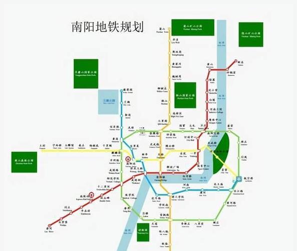 南阳规划修建5条地铁线:1号,2号,3号,4号,5号线