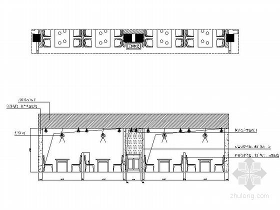 [福建]星级现代风格自助火锅店室内装修施工图(含效果)卡座区走廊立面