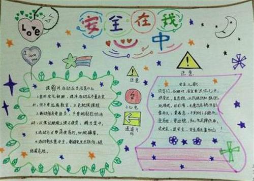 安全记心上简单手抄报 安全记心中手抄报