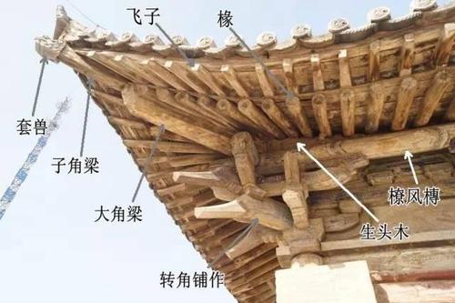 现在称为檩条,槫上面纵向搭的小木棍是椽(chuán),两条槫之间的椽子称