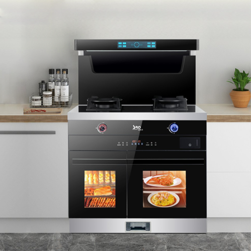 速热奇集成灶蒸烤独立一体机家用烟机灶具套装自动清洗九枪鸳鸯灶天然