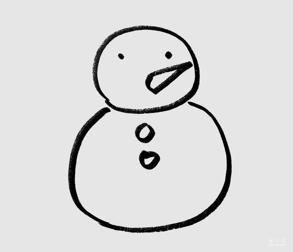 雪人儿童简笔画简单画法