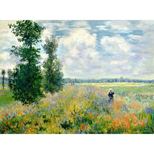 [亦品印画] 莫奈印象油画仿制帆布无框画客厅卧室居家装饰挂画 罂粟田