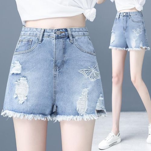 牛仔短裤女直筒夏季薄款2021年新款宽松百搭夏天a字显瘦阔腿热裤【11