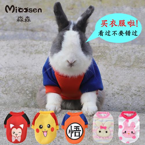>> 宠物兔子衣服秋冬装垂耳兔衣服毛绒毛线带包卫衣成幼通用冬装包邮