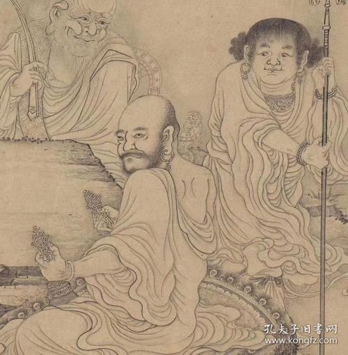 李公麟 十六应真图.纸本大小32.77*1050厘米.宣纸原色