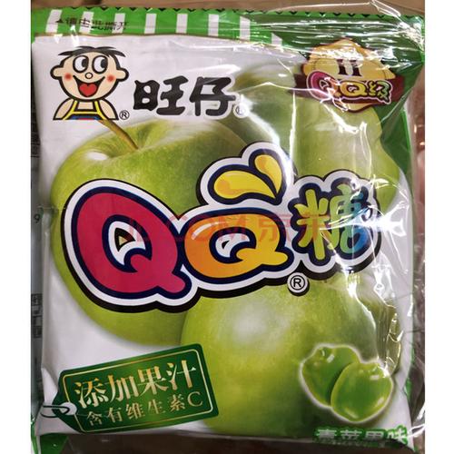 旺仔qq糖20克橡皮糖水果软糖儿童休闲零食年货糖混合整箱批发 青苹果