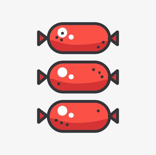 手绘卡通火腿肠简图