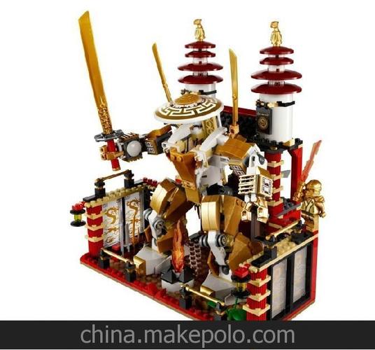 正品博乐9795 幻影忍者系列拼装积木玩具 光明神殿 新品 金色忍者