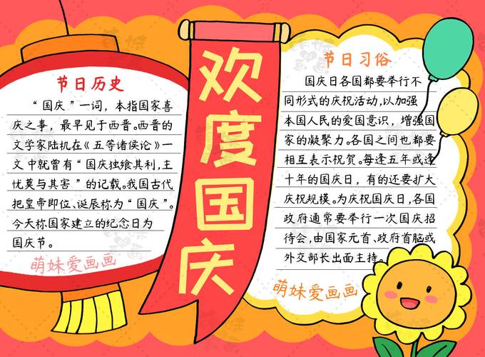 含内容文字的国庆节手抄报及简笔画合集,简单又好看