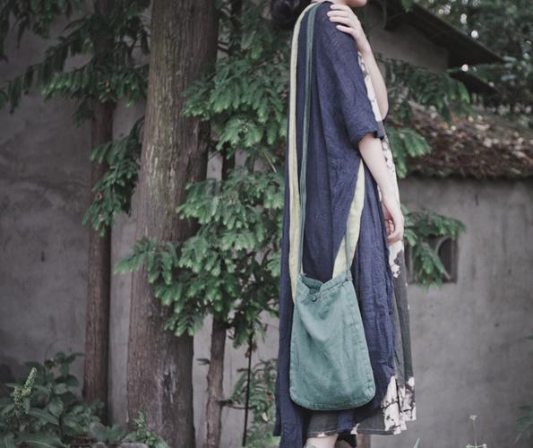 原创服装 女士棉麻宽松百搭复古文艺中袖开衫 森女