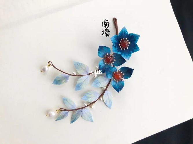 绒花发簪 三角梅_绒花_发簪_三角梅_手工制作_配饰_汉服_非遗绒花