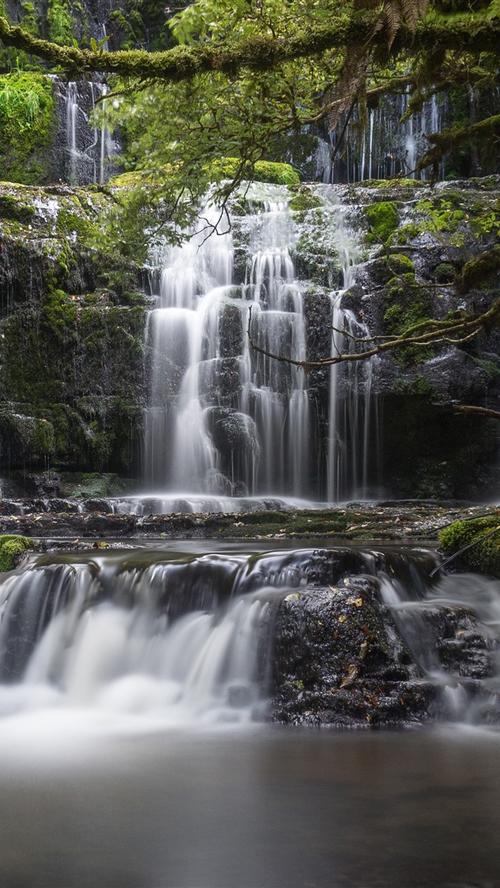 新西兰,普拉考努伊瀑布,瀑布 4k