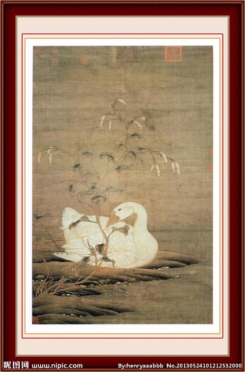 工笔画鹅图片