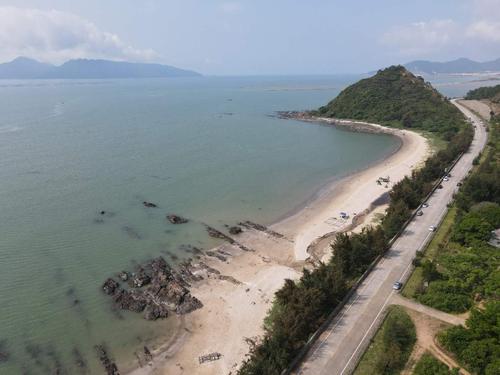 江门台山黄茅田旁边无人管理沙滩,可以露营烧烤野炊游泳