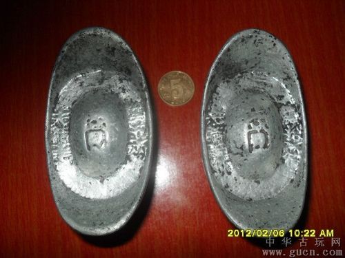 [物品编号:416384] 宋银碗银盘银元宝一对