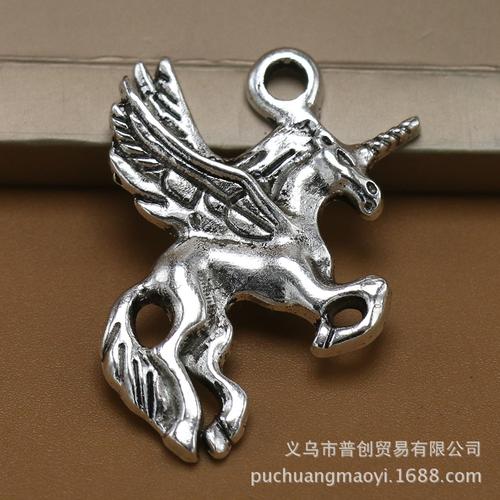 厂家直销 复古锌合金diy手工材料饰品配件 36*23mm 独角飞马挂件