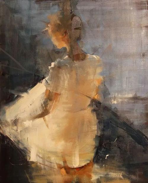 法国女画家抽象人物油画作品