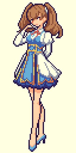 这里为喜爱像素画的你们送上两幅醉惹人喜爱的像素少女哟!