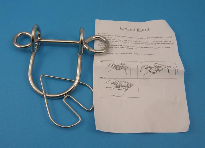 yx959古典智力扣玩具 益智玩具 大号九连环之心锁环