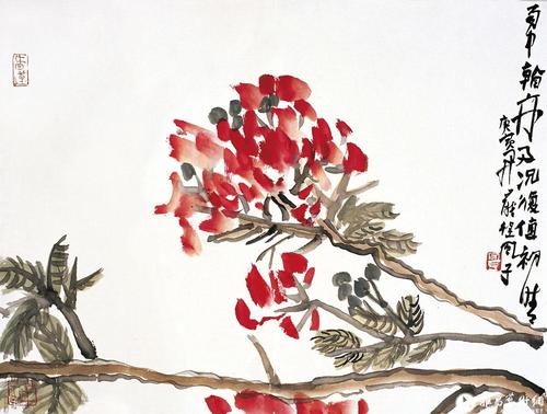 雨中_花鸟系列_程风子作品展_程风子在线作品_程风子
