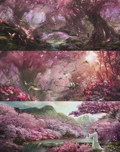 电影三生三世十里桃花场景概念图视频截图(图中草拟人物非片中造型)该