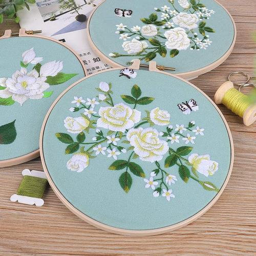 刺绣古风绣花苏绣丝带图案diy包古风材料初学苏绣