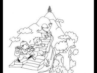 小孩爬山卡通图片简笔画图片少儿图库中国儿童资源