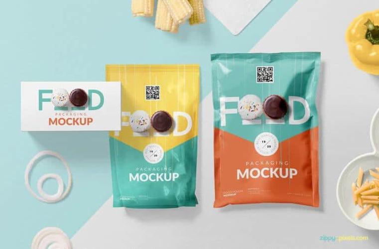 免费商用零食包装袋样机mockup